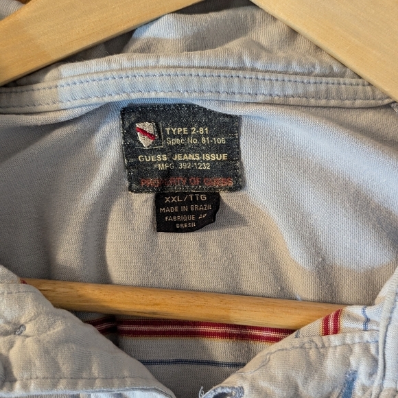 💛 Men's XXL Guess Polo in light blue 100% Cotton - Picture 5 of 7